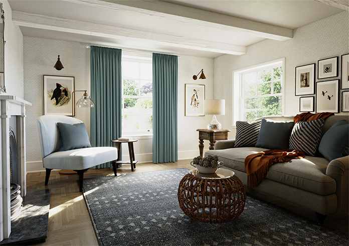 Oslo, Peacock - Made to Measure Curtains - Image 7